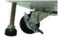 The device can be set 2.5” caster or on a 4” floor stand can poise the equipment.