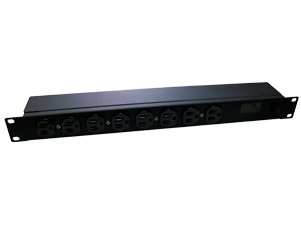 19" Rack Mount 1U8 Way External Power Socket Stripe (Digital Ammeter)