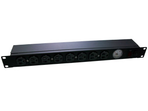 19" Rack Mount 1U8Way External Power Socket Stripe (Analog Ammeter)