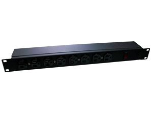 19" Rack Mount 1U8-Way External Power Socket Stripe (Power Switch)